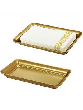 Vintage Farmhouse Decor Metal Vanity Tray(2 Pack),Countertop Guest Hand Towel